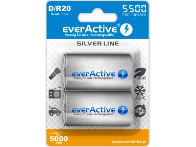 Rechargeable batteries everActive R20/D Ni-MH 5500