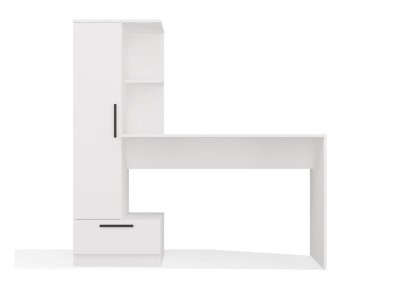 Cosmo Desk + Bookcase Set, White