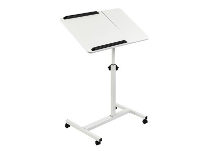 Maclean mobile desk/laptop stand, white, height