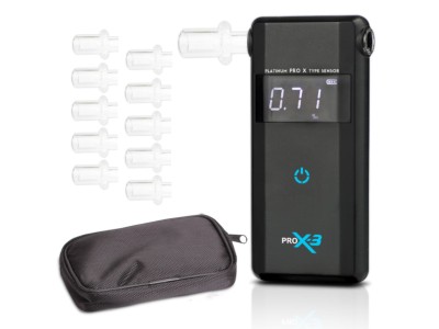 AlcoFind PRO-X-3 breathalyzer + mouthpieces, 12mc