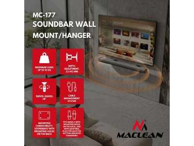 Maclean Soundbar Wall Mount / Bracket