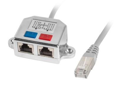 Lanberg adapter lan rj45/2x rj45 ftp