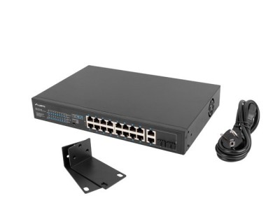 Lanberg Switch rack 19" POE+ 16x
