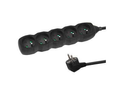 Esperanza ELK208K Power strip 5GN/3M Black