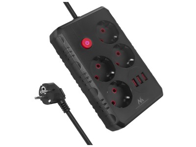 Maclean power strip, 4-socket extension cable