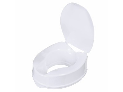 High raising toilet seat with flap