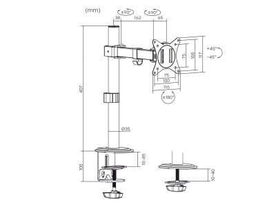 MACLEAN LCD MONITOR DESK MOUNT MC-572N