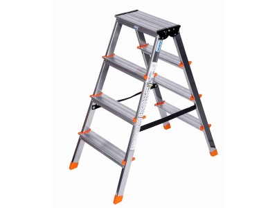 Krause Dopplo double-sided step ladder silver