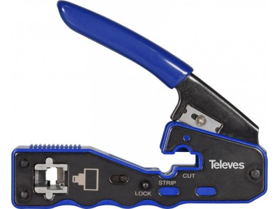 Crimping machine for RJ45 connectors with