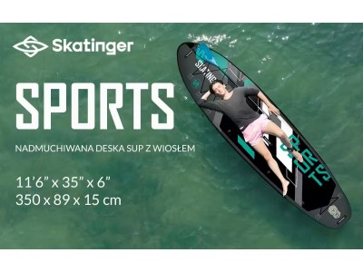SKATINGER Grey Sports 350x89x15 Yoga SUP