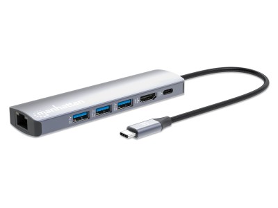 Manhattan USB-C Dock/Hub, Ports (x6): Ethernet