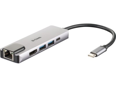 D-Link 5-in-1 USB-C Hub with HDMI/Ethernet