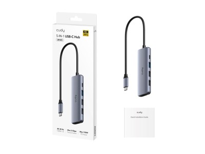 CUDY UH405 5-IN-1 USB-C Hub with