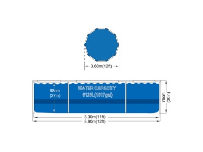 AVENLI Round Frame Swimming Pool 366x76
