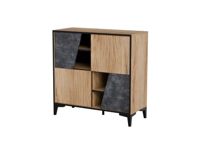 Cama 4D bookcase OVO 90x38xH90 oak/concrete