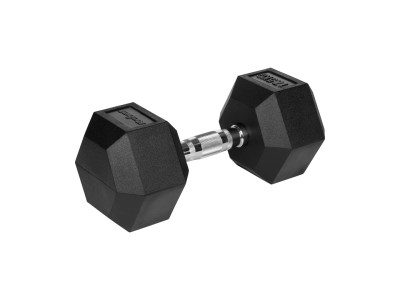 Rubberized cast iron dumbbell HEX 17