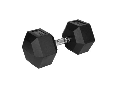 Rubberized cast iron dumbbell HEX 32