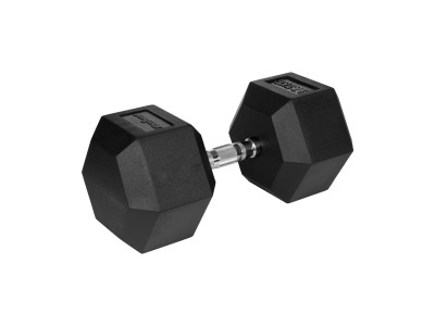Rubberized cast iron dumbbell HEX 37