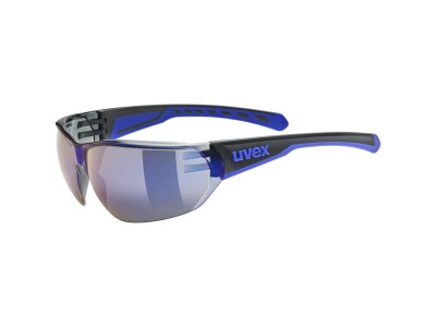UVEX Equate cycling glasses, black/blue matt/mirror