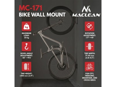 Maclean Wall-Mounted Bike Rack / Hanger