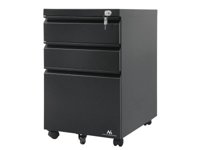Under-desk cabinet metal container with lock