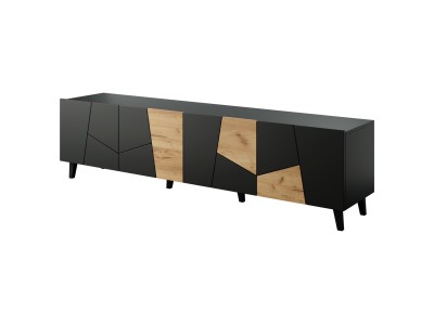 RTV cabinet ETNA 200x42x52 black matt