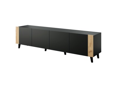 TV cabinet FARO 200x42x52 black matt