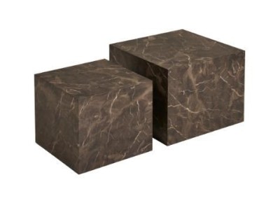 COFFEE TABLE BROWN SET 40X40X36 50X50X40