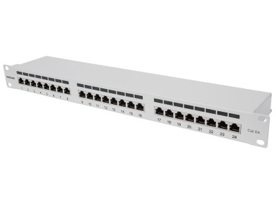 INTELLINET 24-Port Cat6a Patchpanel FTP 1HE
