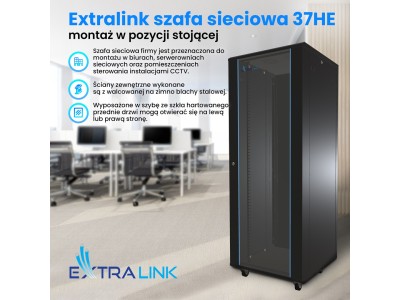Extralink Rackmount cabinet 37U 600x1000 Black