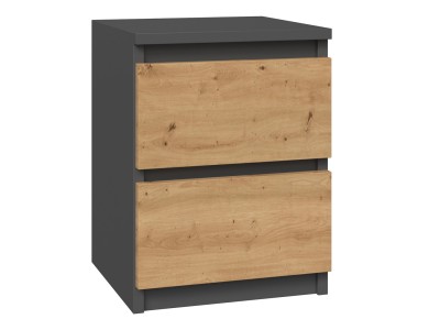 Topeshop M2 ANTRACYT/ARTISAN nightstand/bedside table 2