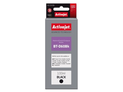 Activejet AB-D60Bk Ink Bottle (Replacement, Brother