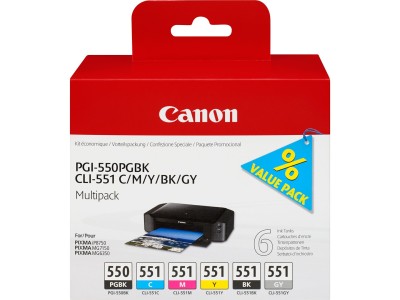 Canon PGI-550/CLI-551 PGBK/C/M/Y/BK/GY