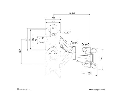 Neomounts WL70-550BL12 Monitor/TV mount wall 23-42&quot
