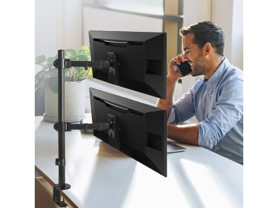 Maclean MC-967 Double Vertical Monitor Desk