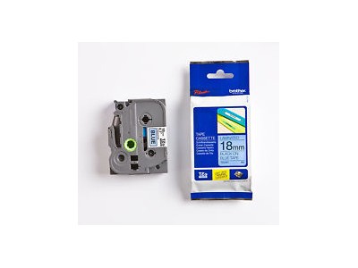 TZe-541 uzlīmju lente melns uz zila