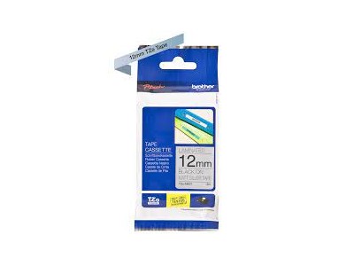 TZe-M921 uzlīmju lente metāla - melns