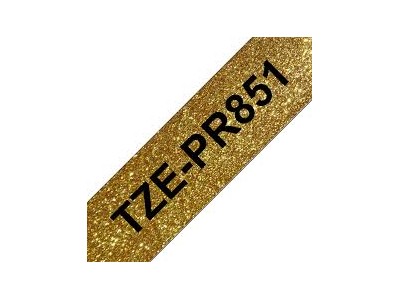 TZe-PR851 uzlīmju lente melns uz premium