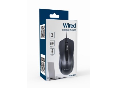 MOUSE USB OPTICAL/BLACK MUS-3B-01 GEMBIRD