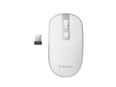 MOUSE USB OPTICAL WRL WHITE/SILVER MUSW-4B-06-WS
