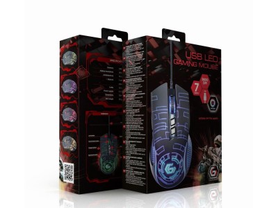 MOUSE USB OPTICAL GAMING/BLACK MUSG-RGB-01 GEMBIRD