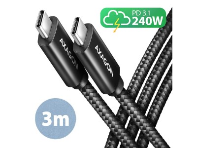 CABLE USB-C TO USB-C 3M 240W/BRAID