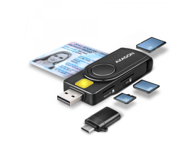 CARD READER USB-C+USB2.0 4SLOT/SMARTCARD CRE-SMP2A