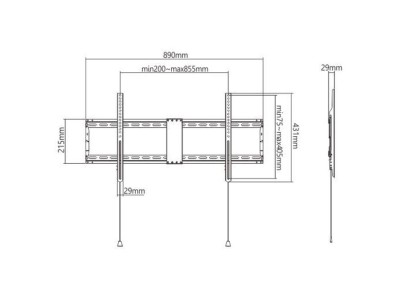 TV SET ACC WALL MOUNT 43-90&quot