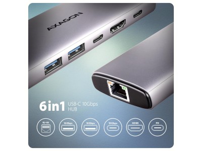 I/O HUB USB-C 6IN1 10GBPS/0.15M