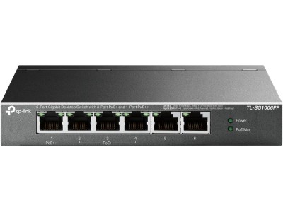 Switch|TP-LINK|TL-SG1006PP|Desktop/pedestal|6x10Ba se-T / 100Base-TX / 1000Base-T|PoE+
