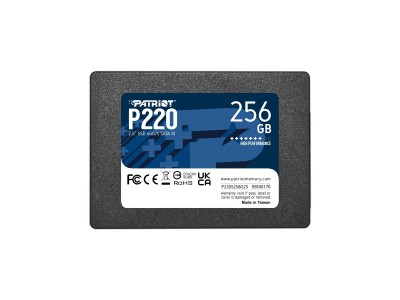 SSD|PATRIOT|P220|256GB|SATA|Write speed 490 MBytes/sec|Read speed 550