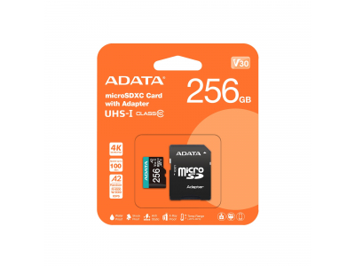 MEMORY MICRO SDXC 256GB W/AD./AUSDX256GUI3V30SA2-RA1