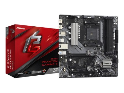 Mainboard|ASROCK|AMD B550|SAM4|MicroATX|1xPCI-Express 3.0 1x|1xPCI-Express 3