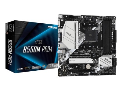 Mainboard|ASROCK|AMD B550|SAM4|MicroATX|1xPCI-Express 3.0 1x|1xPCI-Express 3